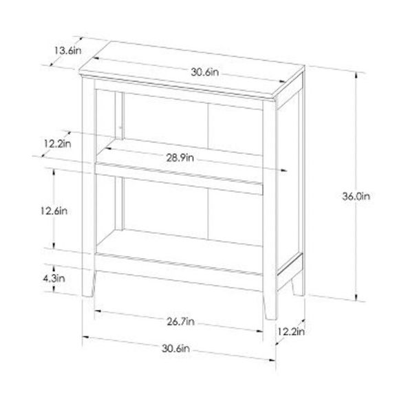 Carson 36" 2 Shelf Bookcase White - Threshold - Open Box - Picture 4 of 5